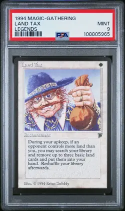 LAND TAX Legends PSA 9 MTG [Nostalgium] - Image 1