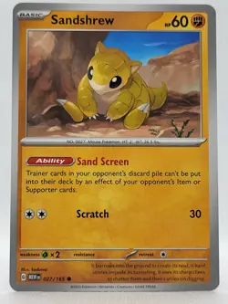 2023 Pokemon Scarlet and Violet 151 Cards 027 Sandshrew and 028 Sandslash - Image 2