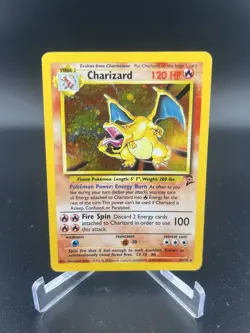 2000 Pokemon Base Set 2 4/130 Charizard Holo Nice Swirl - Image 1