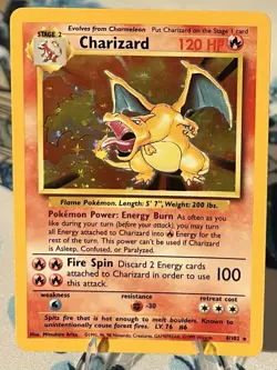 Pokemon TCG CHARIZARD HOLO Base Set Unlimited Collection 004/102 - Image 1