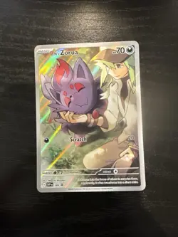 Pokemon Cards N's Zorua SVP189 Journey Together Black Star Promo Near Mint TCG - Image 1