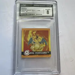 1999 Pokemon Charizard - ArtBox Stickers Series 1 #6 CGC 8 - Image 1
