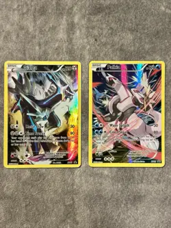 FULL ART Dialga + Palkia HOLO RARE Pokemon XY75 XY77 Black Star Promo Set - LP - Image 1