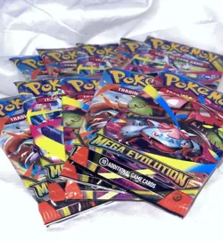Pokemon TCG MEGA EVOLUTION Sleeved Booster Packs Lot of 10 Total Packs 10 - Image 1