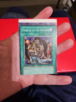 misprint miscut Tribute to the Doomed SD3-EN020 1st Edition white strip yugioh - Image 2