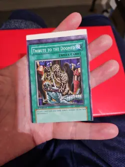misprint miscut Tribute to the Doomed SD3-EN020 1st Edition white strip yugioh - Image 3