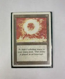 Magic The Gathering MTG Sol Ring Artifact Revised Mark Tedin Card With Sleeve - Image 1