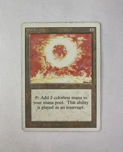 Magic The Gathering MTG Sol Ring Artifact Revised Mark Tedin Card With Sleeve - Image 5