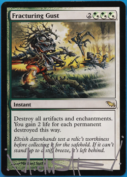 Fracturing Gust Shadowmoor NM White Green Rare SIGNED CARD (504702) ABUGames - Image 1