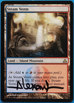 Steam Vents Guildpact NM Land Rare SIGNED MAGIC MTG CARD (ID# 504903) ABUGames - Image 1
