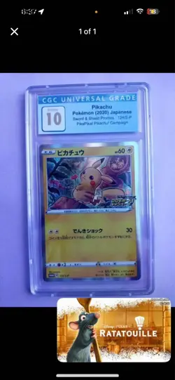 CGC 10 Pikachu - 124/S-P Sword & Shield Promos Regular (Japanese) Pokemon Card - Image 1