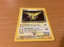 NEW 1995 BASE SET POKEMON HOLO CARD #16 of 102 "ZAPDOS" - Image 1