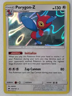 HOLO Porygon-Z 105/147 LP - Burning Shadows Pokemon Card - MAHOU Art - Image 1