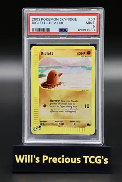 PSA 9 Diglett 50/144 Skyridge 2003 Reverse Holo Pokemon Card E-Series WOTC Mint - Image 1