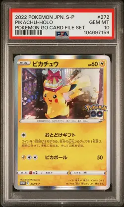 2022 POKEMON JPN S PROMO POKEMON GO CARD FILE SET #272 PIKACHU-HOLO PSA 10 - Image 1
