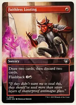 Faithless Looting (Borderless) - #642-Commander Masters-Regular-NM - Image 1