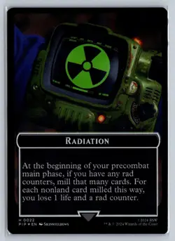 Magic the Gathering MTG Foil 0001/0022 Radiation/Copy Token - Image 1
