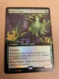 1x Willow Geist - Foil - Extended Art - MTG Innistrad: Midnight Hunt - NM-Mint, - Image 1