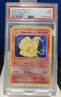 2016 POKEMON XY EVOLUTIONS #15/108 NINETALES HOLO PSA 9 MINT - Image 1