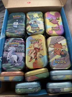 Pokemon mini Tin Lot - EMPTY!! Scarlet, And Violet 151 Fates ! 27 Total !!! - Image 1