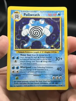 1999 Pokemon TCG Poliwrath 13/102 Base Set Holo Rare English WOTC NM- - Image 3