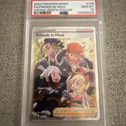 2023 PSA 10 FA Friends In Hisui #148 Full Art Pokemon SWSH Crown Zenith Italian - Image 1