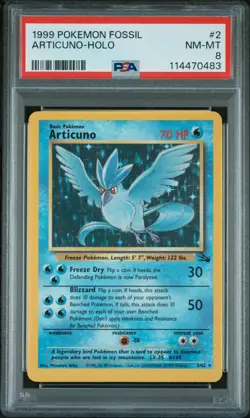 1999 POKEMON FOSSIL #2 ARTICUNO-HOLO PSA 8 - Image 1