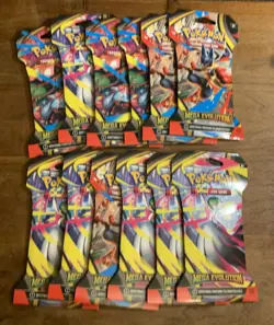Lot of 12x-Pokemon TCG Mega Evolution Sleeved Booster Packs - Image 1