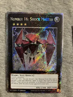PRE-SALE YUGIOH x1 RA04-EN166 NUMBER 16: SHOCK MASTER - PLATINUM SECRET RARE 1st - Image 1