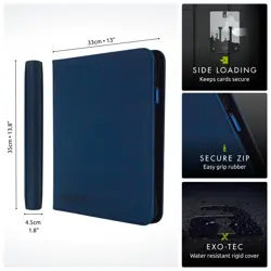 12 Pocket Trading Card Binder - 480 Cards, Exo-Tec Material, Side-Loading Pages - Image 2