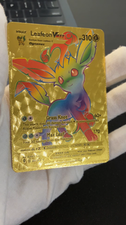 Leafeon Vmax Rainbow Gold Foil Textured Display Card - Image 2