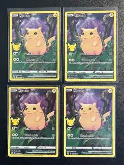 Pokemon Celebrations PIKACHU Full Art Holo Rare 005/025 4-Card LOT - Image 1