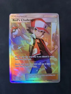 Red's Challenge 213/214 Sun and Moon Unbroken Bonds Full Art Pokemon Card - Image 3