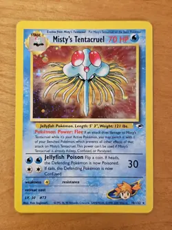 Pokemon TCG Misty's Tentacruel Gym Heroes Holo Card 10/132 - Image 1