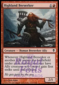 Highland Berserker 3x FOIL ZEN MTG Zendikar Common MINT red - Image 1