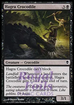 Hagra Crocodile 4x FOIL ZEN MTG Zendikar Common MINT black - Image 1