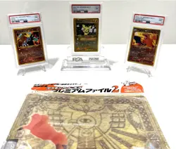 CHARIZARD PICHU & ENTEI JAPANESE NEO PROMO REVERSE FOIL POKEMON PSA 9 + BINDER - Image 1
