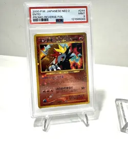 CHARIZARD PICHU & ENTEI JAPANESE NEO PROMO REVERSE FOIL POKEMON PSA 9 + BINDER - Image 2