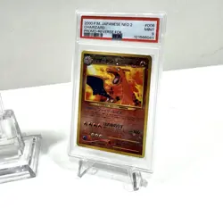 CHARIZARD PICHU & ENTEI JAPANESE NEO PROMO REVERSE FOIL POKEMON PSA 9 + BINDER - Image 4