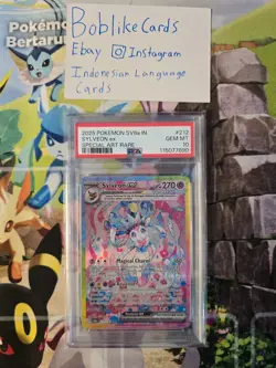 Pokemon TCG Indonesia Sylveon EX SAR PSA 10 SV8a 212/187 GEM MINT - Image 1