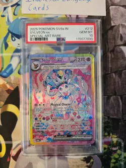 Pokemon TCG Indonesia Sylveon EX SAR PSA 10 SV8a 212/187 GEM MINT - Image 2