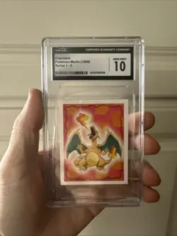 Pokemon Merlin 1998 Series 1-6 Charizard #6 Sticker CGC 10 - Image 1