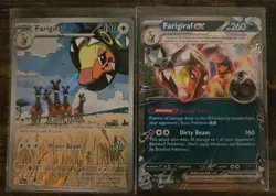 2 Pokemon Farigiraf Cards. 228/193 Paldea Evolved Illustration Rare. EX. - Image 1