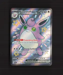 Wigglytuff ex 222/091 Paldean Fates Full Art Ultra Rare Holo Pokemon Card NM - Image 1