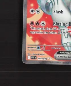 Reshiram ex 158/086 White Flare Full Art Ultra Rare Holo Pokemon Card NM - Image 5