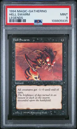 HELL SWARM Legends C PSA 9 MTG [Nostalgium] - Image 1