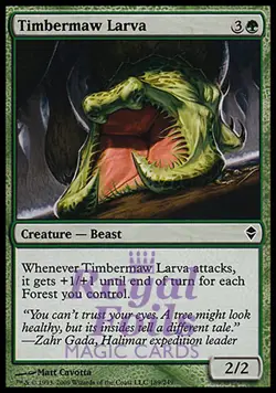 Timbermaw Larva 4x FOIL ZEN MTG Zendikar Common MINT green - Image 1