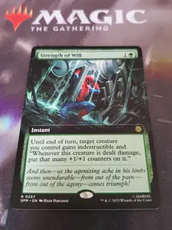 Mtg. Strength of Will. Extended Art. Marvel's Spider-Man. Pack Fresh - Image 1