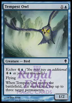 Tempest Owl 4x FOIL ZEN MTG Zendikar Common MINT blue - Image 1