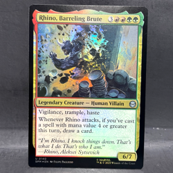 2025 MTG MARVEL'S SPIDER-MAN RHINO BARRELING BRUTE 0140 FOIL (UNCOMMON) - Image 1